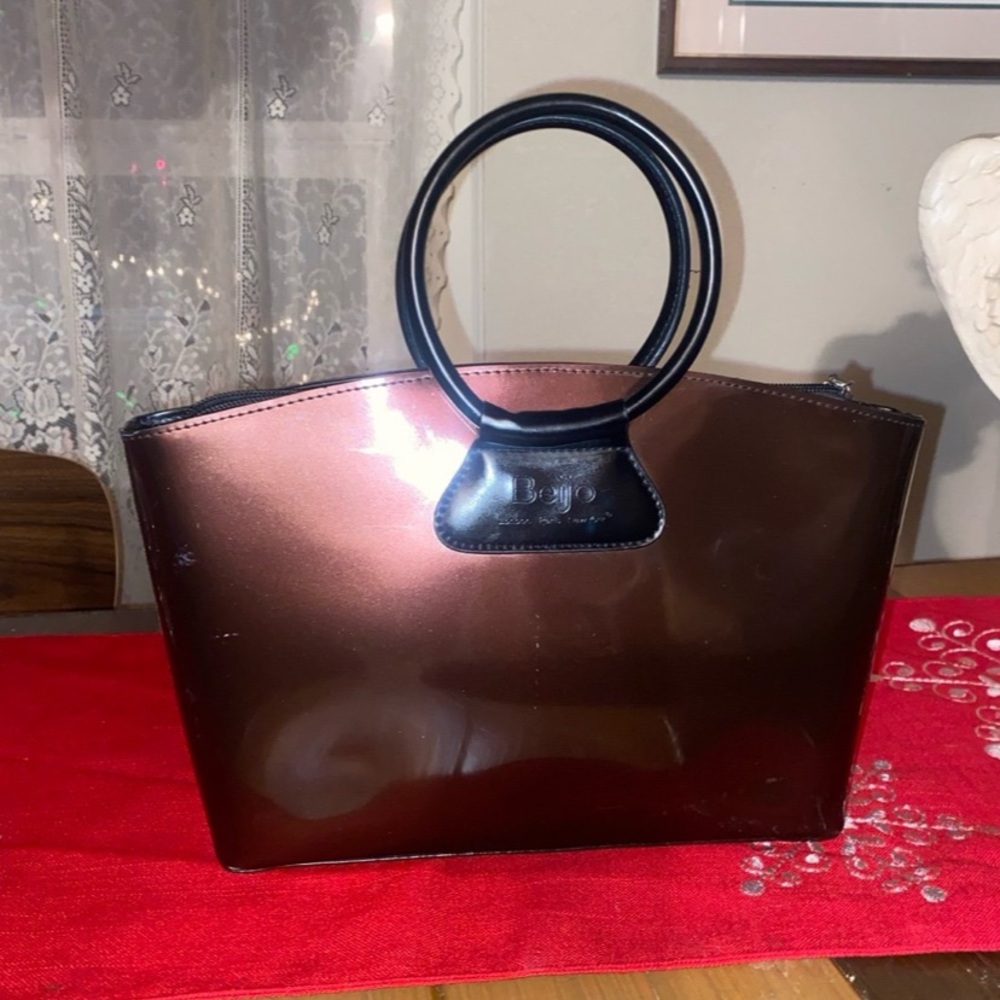 Beijo patent leather top handle bag